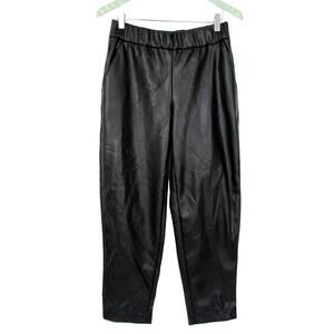 A New Day Faux Leather Pants Womens Small 28x27 Vegan Stretch High Waist Baggy